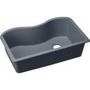 33 x 20 in. No Hole Composite Single Bowl Undermount Kitchen Sink in Dusk Grey