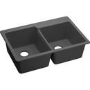 Elkay Dusk Grey 33 x 22 in. No Hole Composite Double Bowl Drop-in Kitchen Sink 