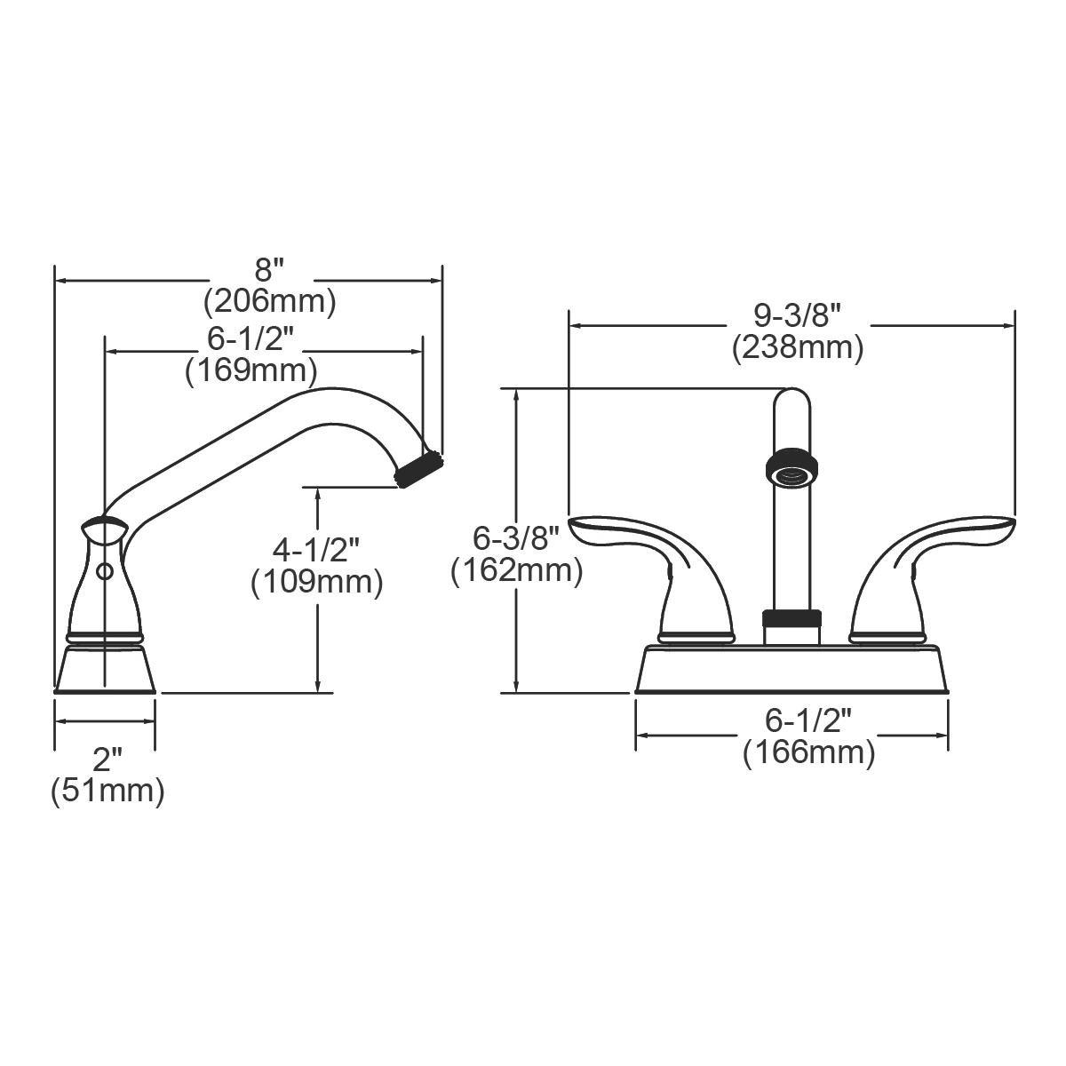 Elkay Polished Chrome Two Lever Handle Laundry Faucet 