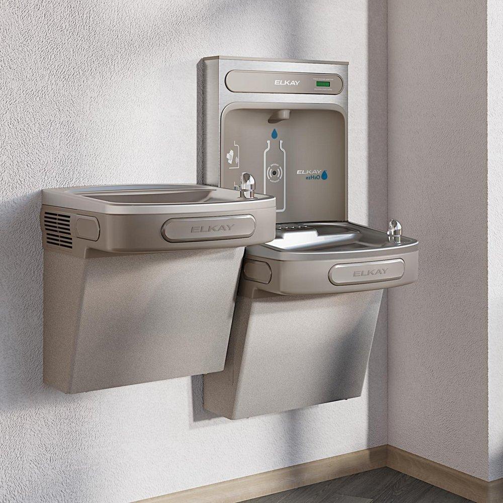 Elkay Light Grey Granite Wall Mount Indoor Bottle Filling Station 