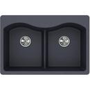 Elkay Dusk Grey 33 x 22 in. No Hole Composite Double Bowl Drop-in Kitchen Sink 