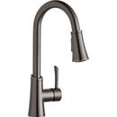 1-Hole Pull-Down Spray Entertainment Faucet with Single Lever Handle in Antique Steel