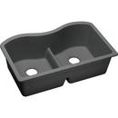 33 x 20 in. No Hole Composite Double Bowl Undermount Kitchen Sink in Dusk Grey
