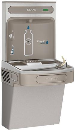 Non-Filtered Refrigerated Bottle Filling Station with Single Water Cooler in Light Gray Granite
