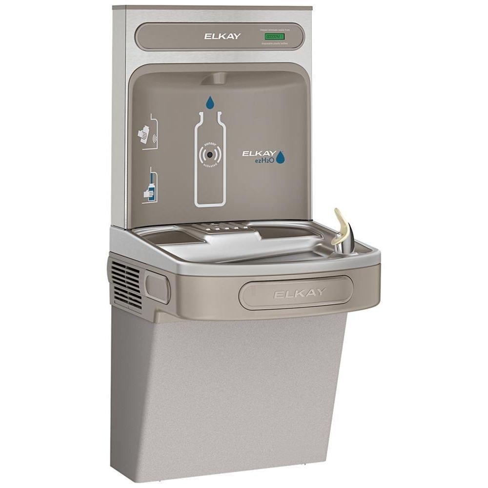 Elkay Light Grey Granite Wall Mounted Bottle Filling Station with Single Cooler 