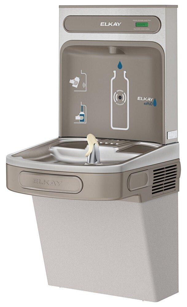 Elkay Light Grey Granite Wall Mounted Bottle Filling Station with Single Cooler 