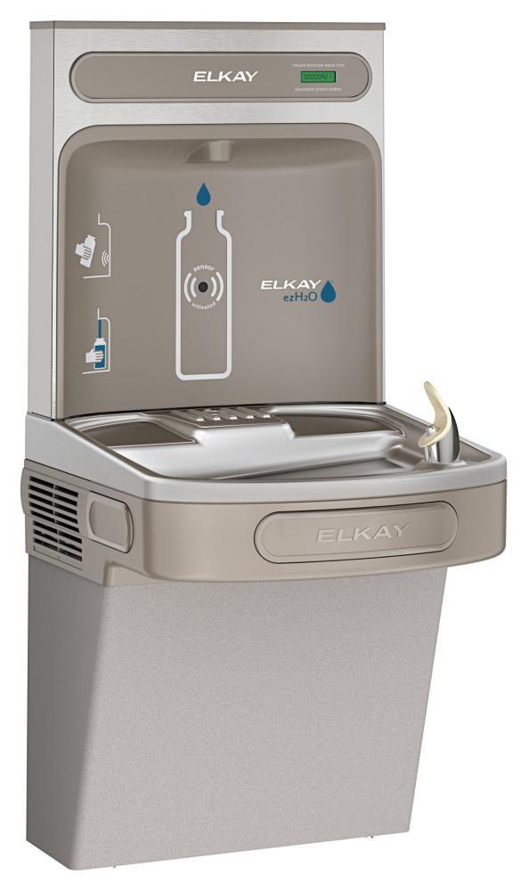 Elkay Light Grey Granite Stainless Steel Indoor Bottle Filling Station 