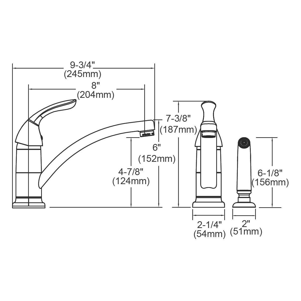 Elkay Polished Chrome Single Handle Kitchen Faucet 