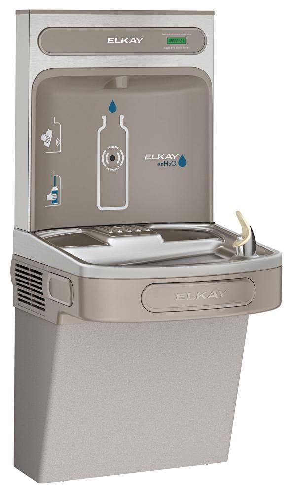 Elkay Light Grey Granite Plastic and Stainless Steel Indoor Bottle Filling Station 