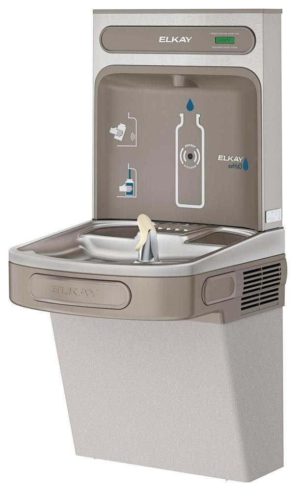Elkay Light Grey Granite Plastic and Stainless Steel Indoor Bottle Filling Station 