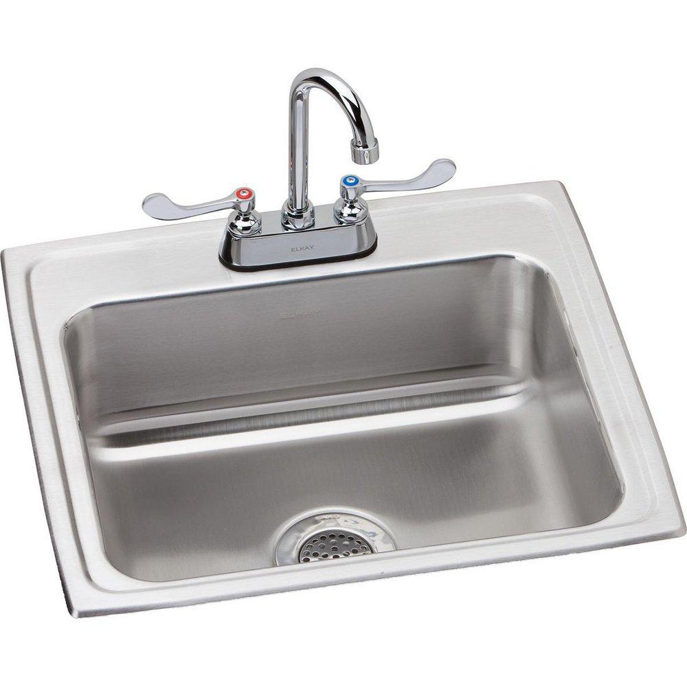 Elkay Lustrous Satin 22 x 19-1/2 in. 2 Hole Stainless Steel Single Bowl Drop-in Kitchen Sink 