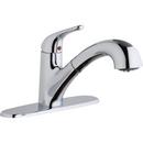 Elkay Polished Chrome Single Handle Pull Out Kitchen Faucet 