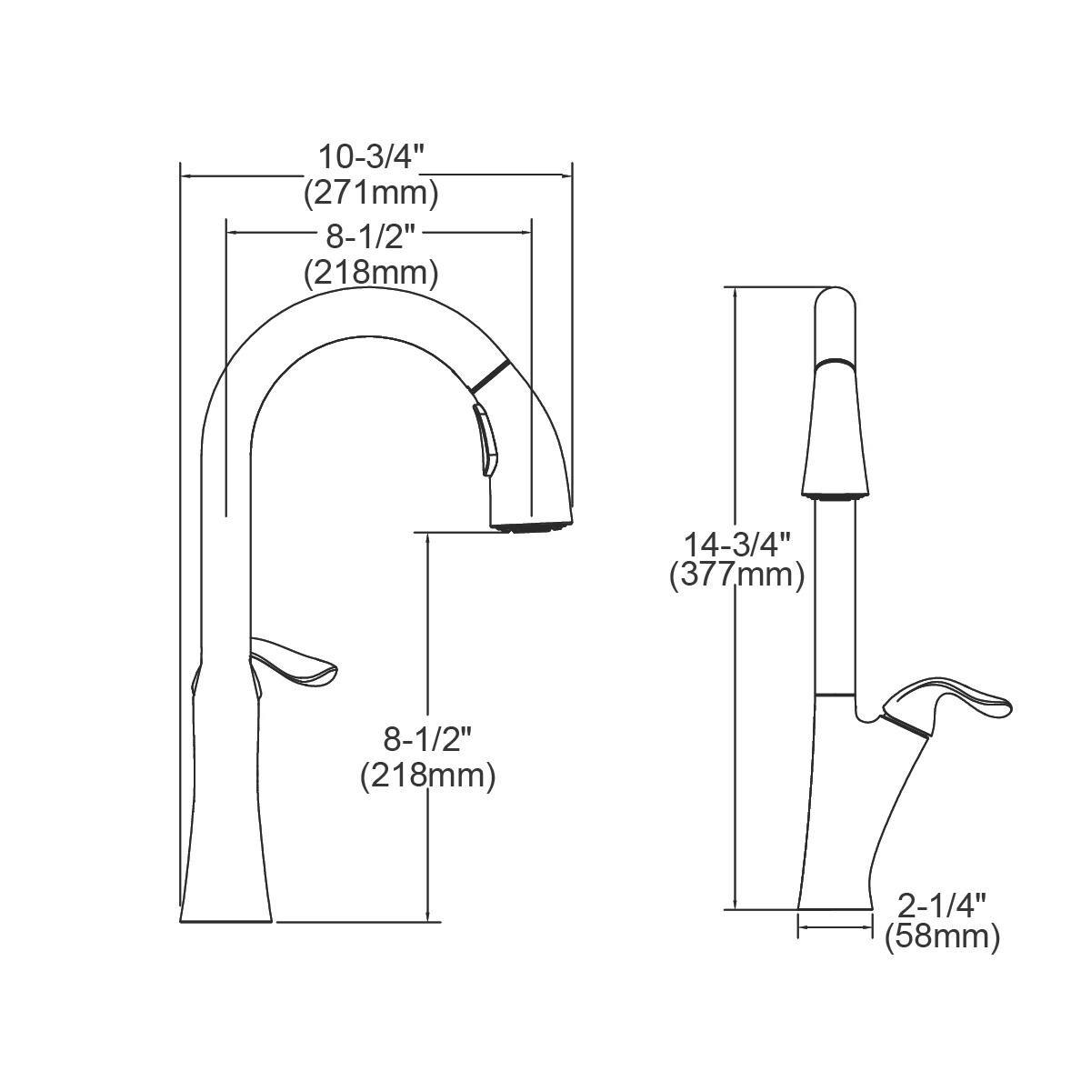 Elkay Polished Chrome Single Handle Pull Down Kitchen Faucet 