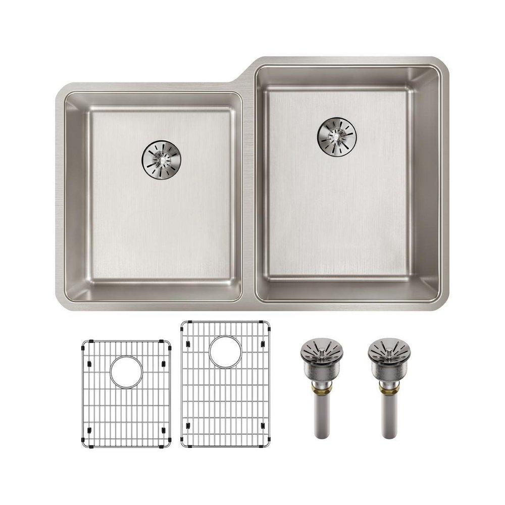 Elkay Lustrous Steel Single Handle Pull Down Kitchen Faucet 