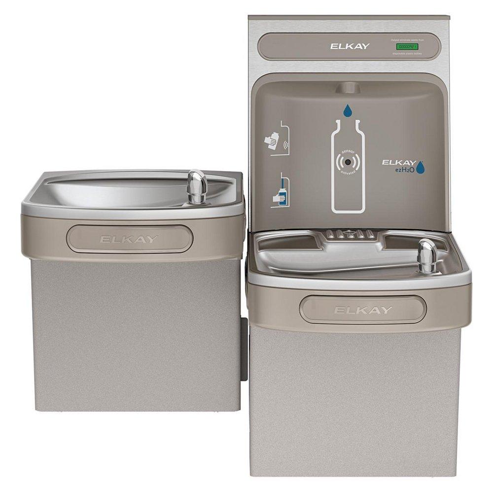 Elkay Light Grey Granite 8 gph Non-Filtered Non-Refrigerated Bottle Filling Station with Versatile Bilevel Water Cooler 