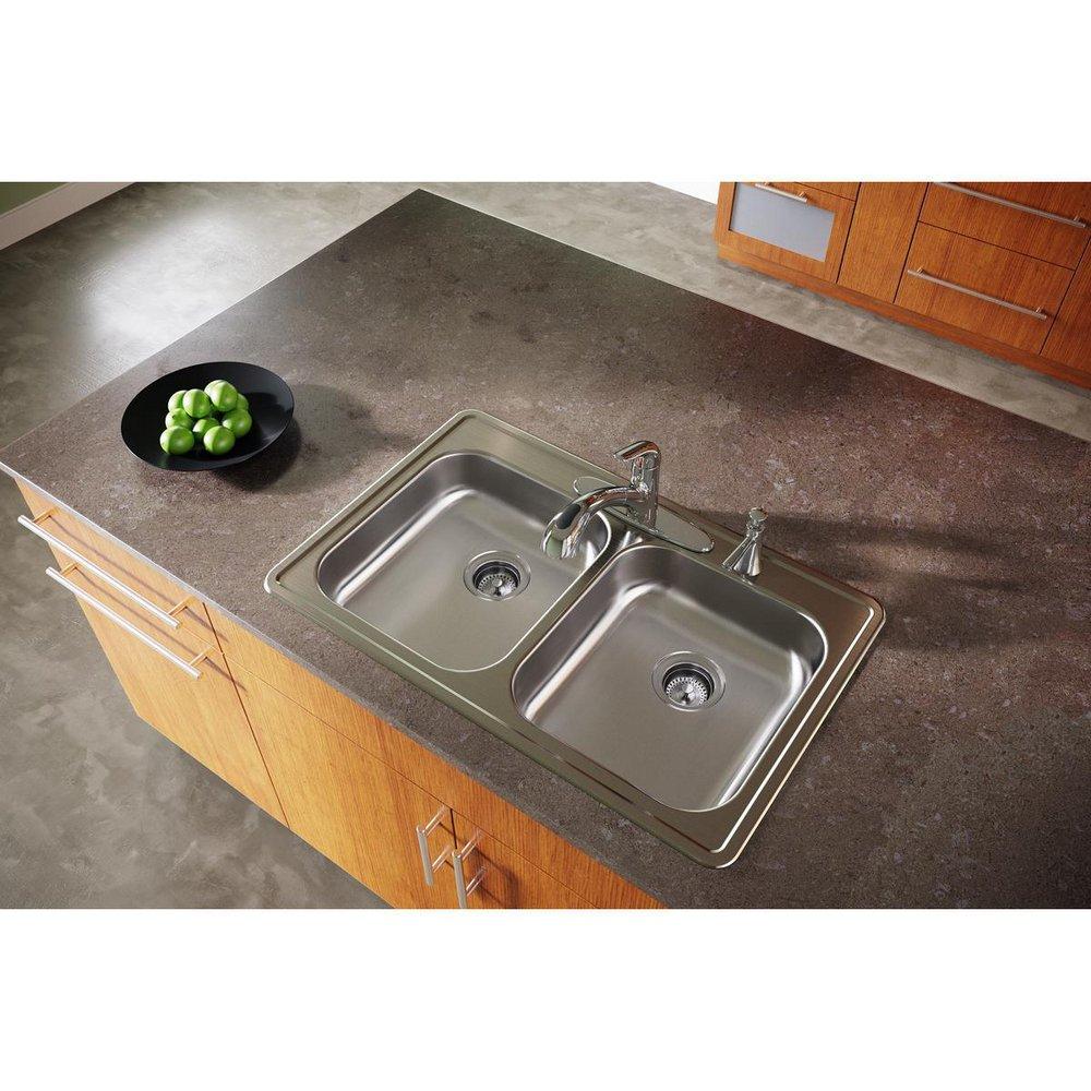 Dayton Satin 2-Hole Stainless Steel Service Sink 