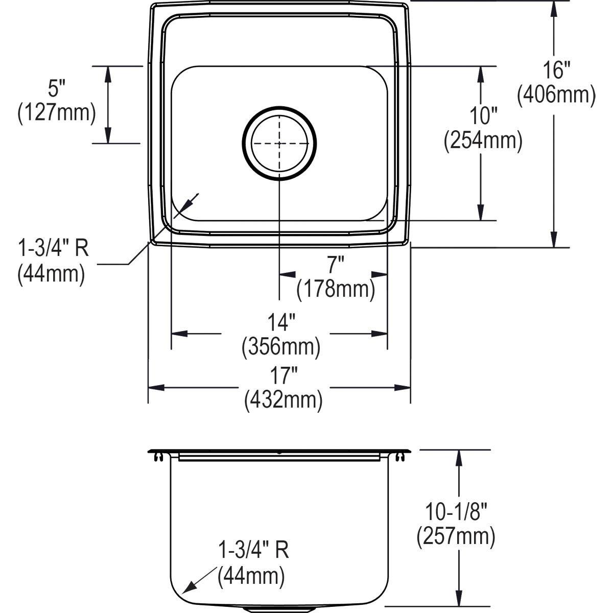 Dayton Satin 25 x 21-1/4 in. Stainless Steel Single Bowl Drop-in Kitchen Sink in Satin 