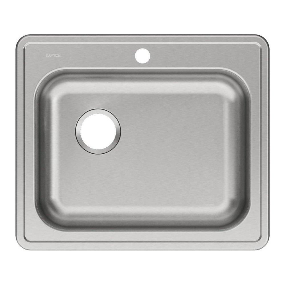 Dayton Satin 25 x 21-1/4 in. Stainless Steel Single Bowl Drop-in Kitchen Sink in Satin 