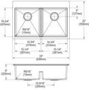 Dayton Elite Satin 33 x 21-1/4 in. Stainless Steel Double Bowl Drop-in Kitchen Sink in Elite Satin 