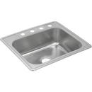 25 x 22 in. 1 Hole Stainless Steel Single Bowl Drop-in Kitchen Sink in Satin