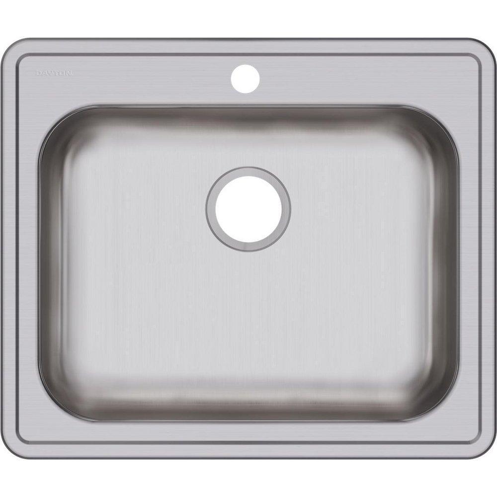 Dayton Satin 25 x 21-1/4 in. Stainless Steel Single Bowl Drop-in Kitchen Sink in Satin 