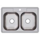 Kingsford Satin 33 x 22 in. Stainless Steel Double Bowl Drop-in Kitchen Sink in Satin 