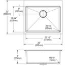 Dayton Elite Satin 25X22 4H 1B SS TM KITC SINK PKG 