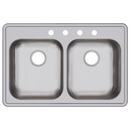 Dayton Satin 33 x 22 in. Stainless Steel Double Bowl Drop-in Kitchen Sink in Satin 