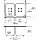 Kingsford Satin 33 x 22 in. Stainless Steel Double Bowl Drop-in Kitchen Sink in Satin 