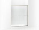 Sterling Nickel Frameless Sliding Shower Door with Frosted Clear Glass 