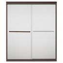 Sterling Deep Bronze Frameless Sliding Shower Door with Frosted Clear Glass 