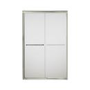 Frameless Sliding Shower Door with Frosted Clear Glass in Nickel