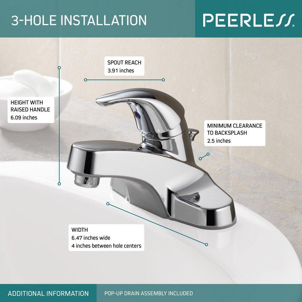 Peerless® Chrome Single Handle Centerset Bathroom Sink Faucet 