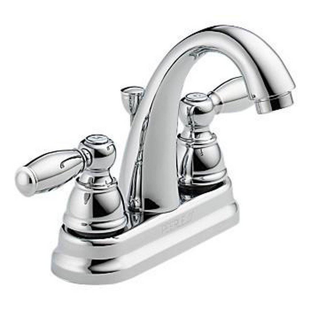 Peerless&reg; Chrome Two Handle Centerset Bathroom Sink Faucet 
