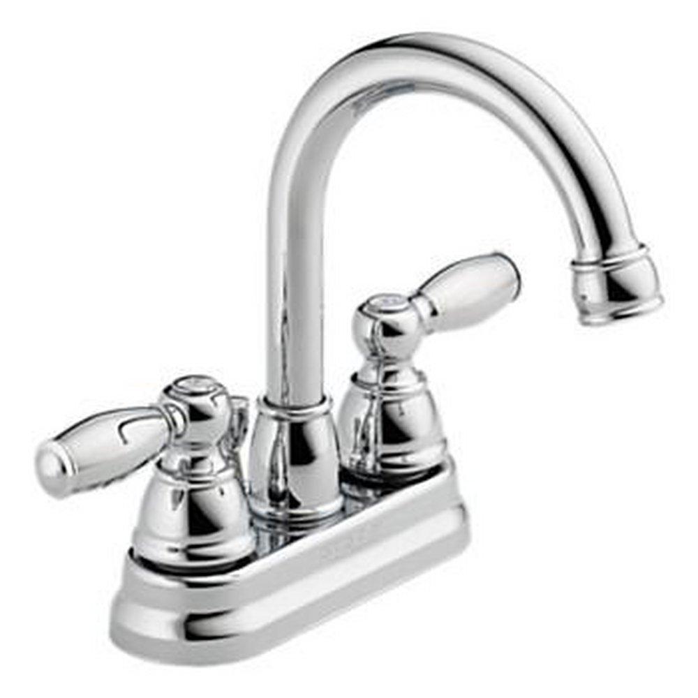 Peerless&reg; Polished Chrome Two Handle Centerset Bathroom Sink Faucet 