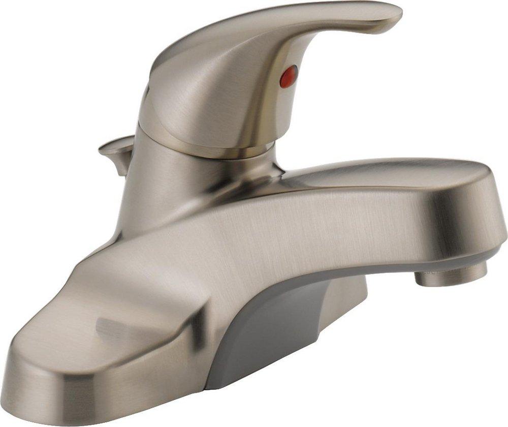 Peerless&reg; Brilliance Brushed Nickel Single Handle Bathroom Sink Faucet 