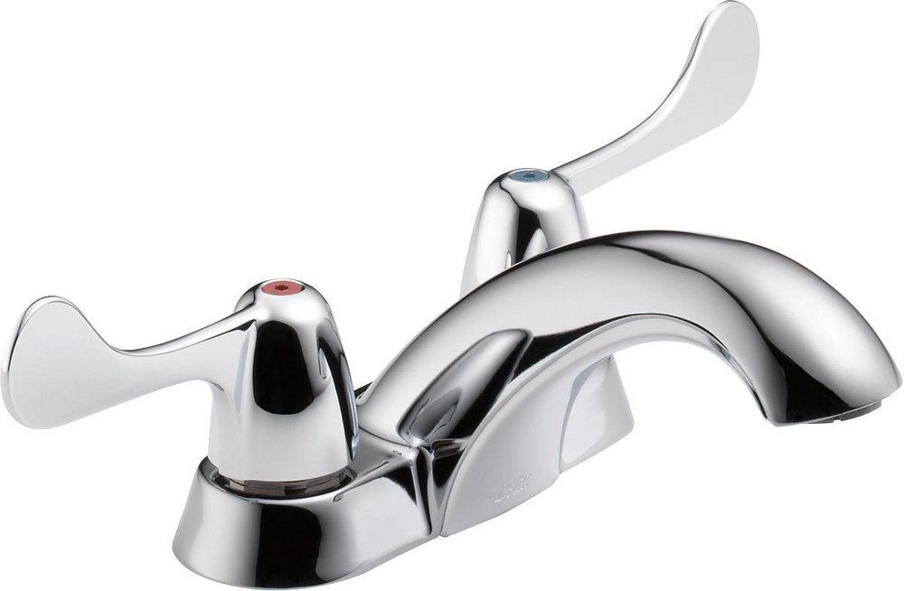 Delta Faucet Chrome Two Handle Centerset Bathroom Sink Faucet 