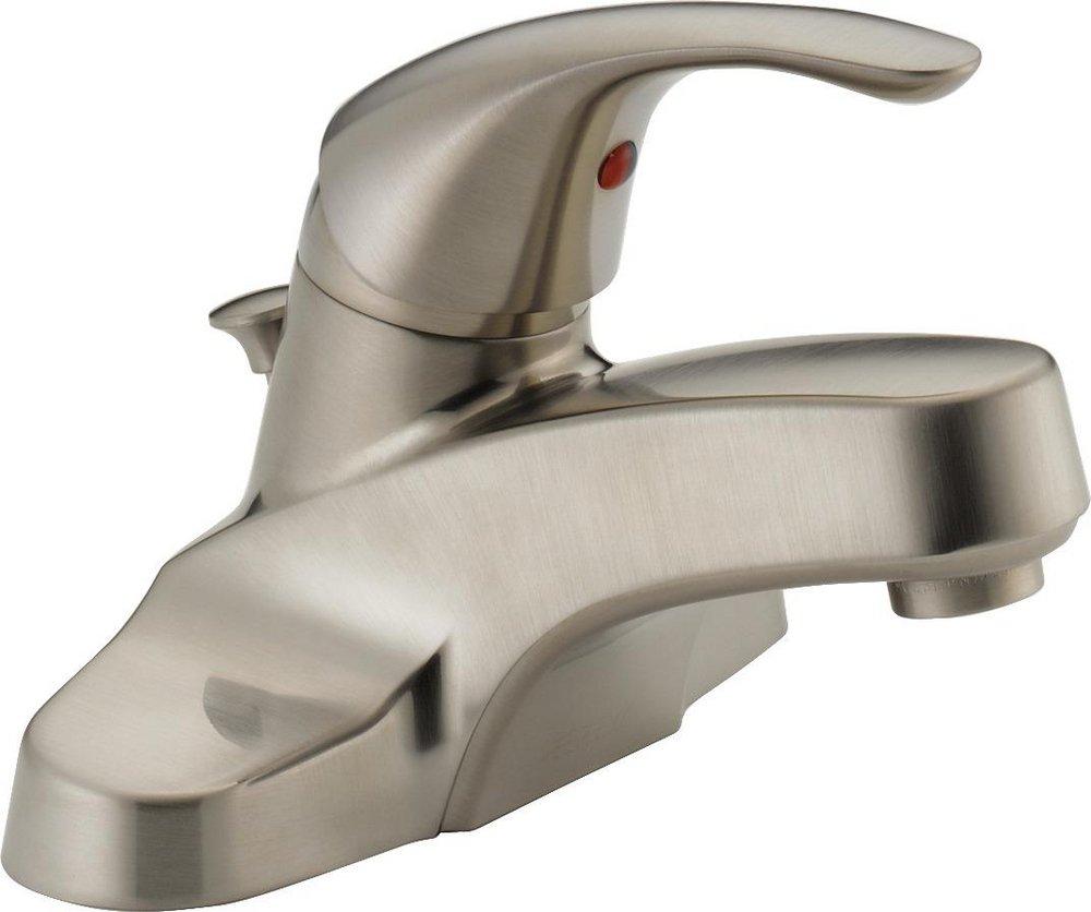 Peerless&reg; Brilliance&reg; Brushed Nickel Single Handle Centerset Bathroom Sink Faucet 