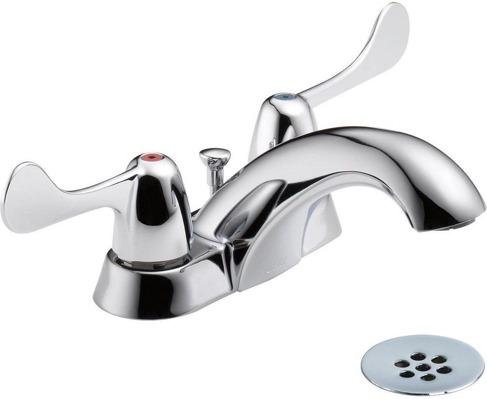 Delta Faucet Chrome Two Handle Centerset Bathroom Sink Faucet 