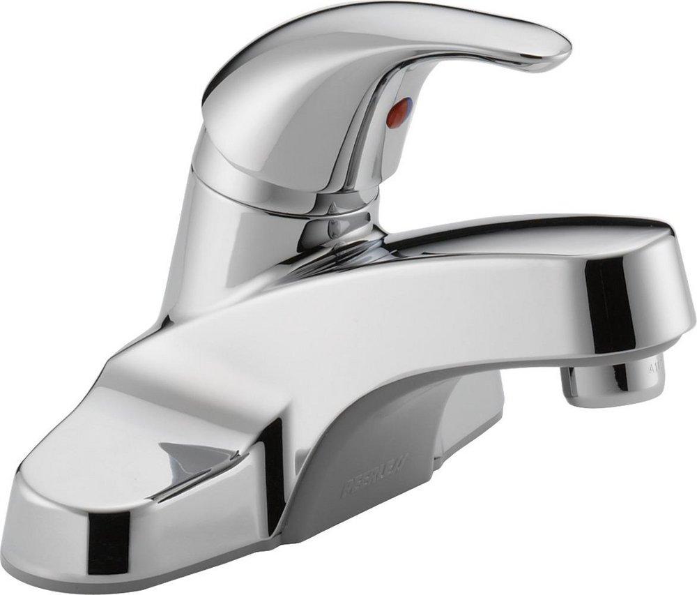 Peerless&reg; Polished Chrome Single Handle Centerset Bathroom Sink Faucet 