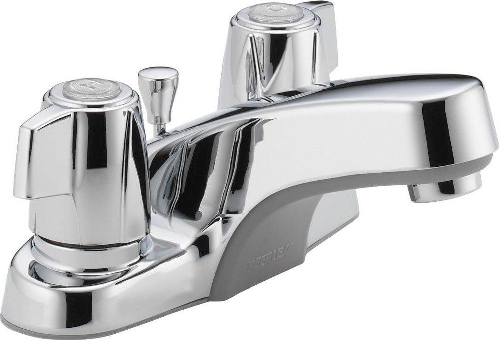 Peerless&reg; Polished Chrome Two Handle Centerset Bathroom Sink Faucet 