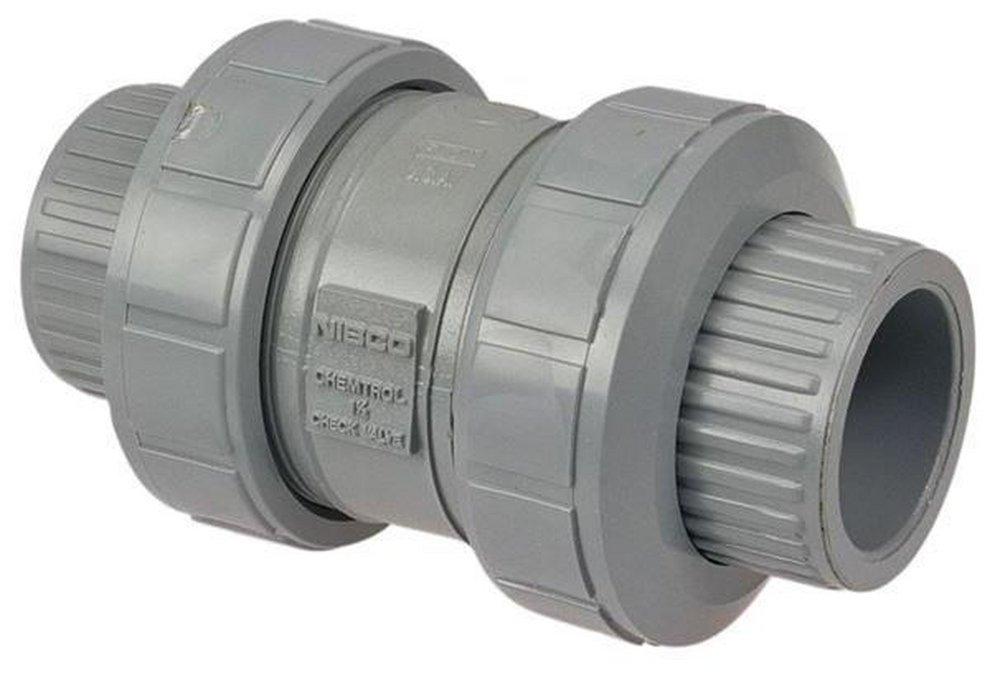 Chemtrol Light Grey Socket CPVC and EPDM Union Ball Check Valve 