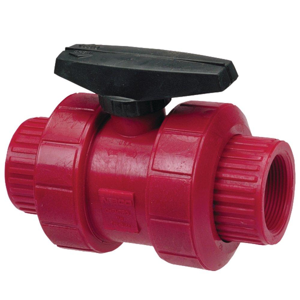 Chemtrol Red Plastic Full Port Union FNPT 150# Ball Valve 