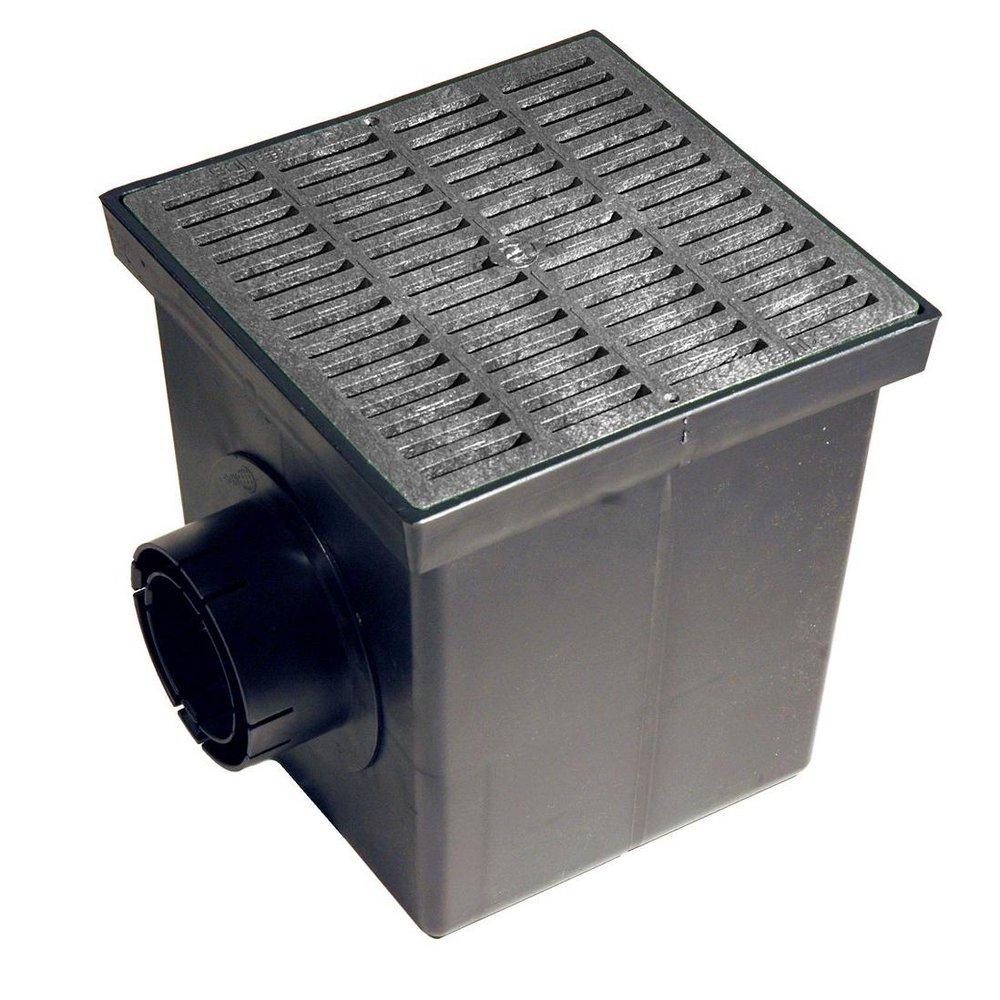 NDS Black Catch Basin Kit with Grate in Black 