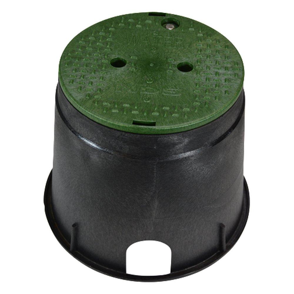 NDS Black Polyolefin Round Meter Box with Overlapping Solid Cover - Water 