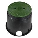 NDS Black Polyolefin Round Meter Box with Overlapping Solid Cover - Water 