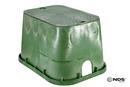 22 in. Box and Overlapping Cover for Water in Black and Green