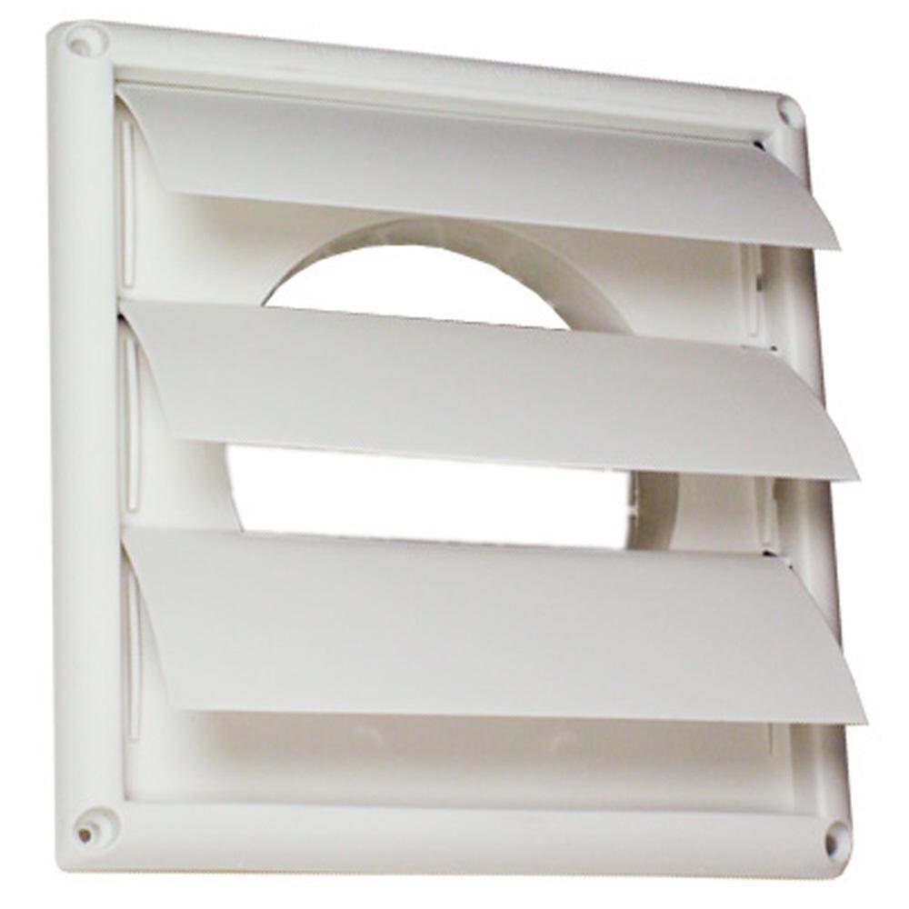 Deflecto White 7-7/8 in. White Louvered Hood 