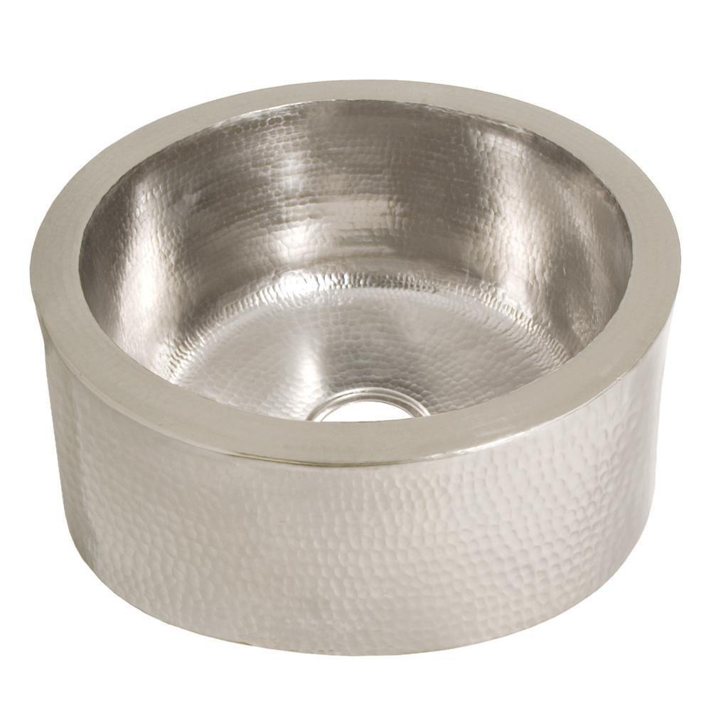 Native Trails Brushed Nickel No-Hole Round Undermount Sink 