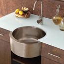 Native Trails Brushed Nickel No-Hole Round Undermount Sink 